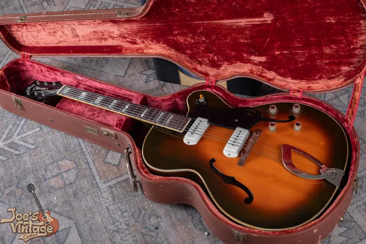 1950s Guild X-175 sunburst guitar in its case
