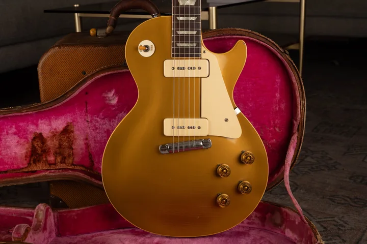 Original 1954 Gibson Les Paul Goldtop with cream P-90 pickups and wraparound bridge