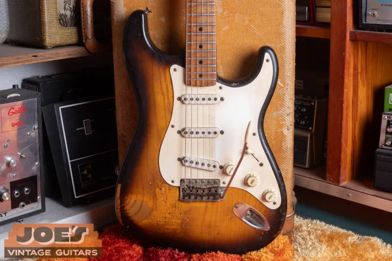 1955 Fender Stratocaster showing features that continued into 1957