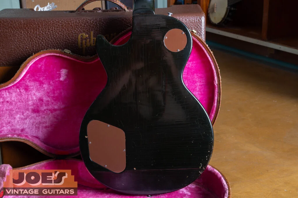 Dark translucent back finish on a 1957 Gibson Les Paul Goldtop