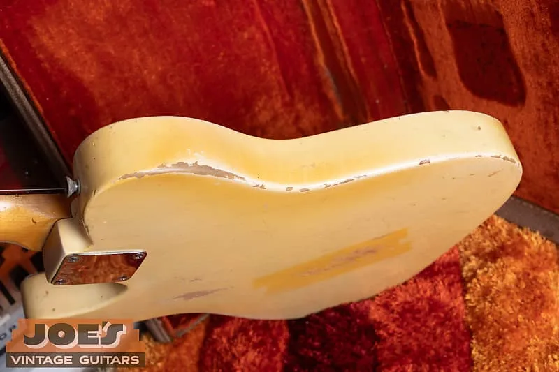 Side profile of the blonde 1960 Fender Telecaster showing worn body edges