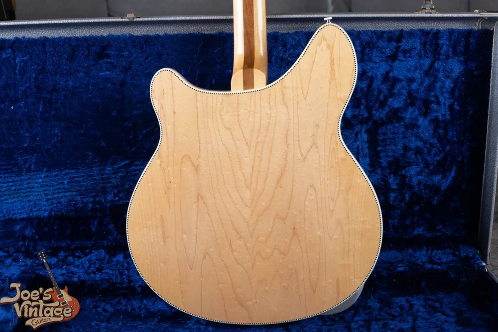 Archive 1960s Rickenbacker 360 in Mapleglo: Body back and natural grain. Inspect exposed finish alongside protected areas when appropriate.
