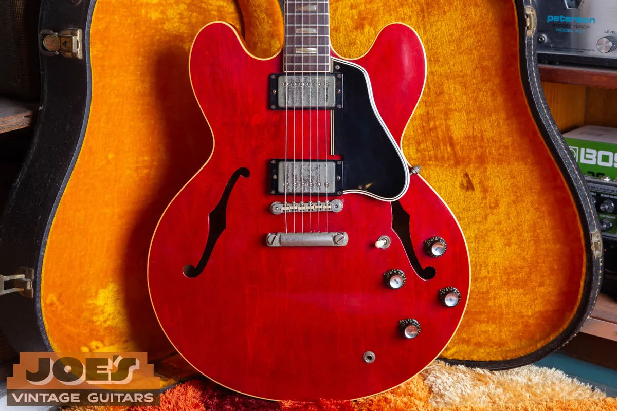 A 1962 Gibson ES-335 in Cherry finish. An example of the post war peak for Gibson electrics