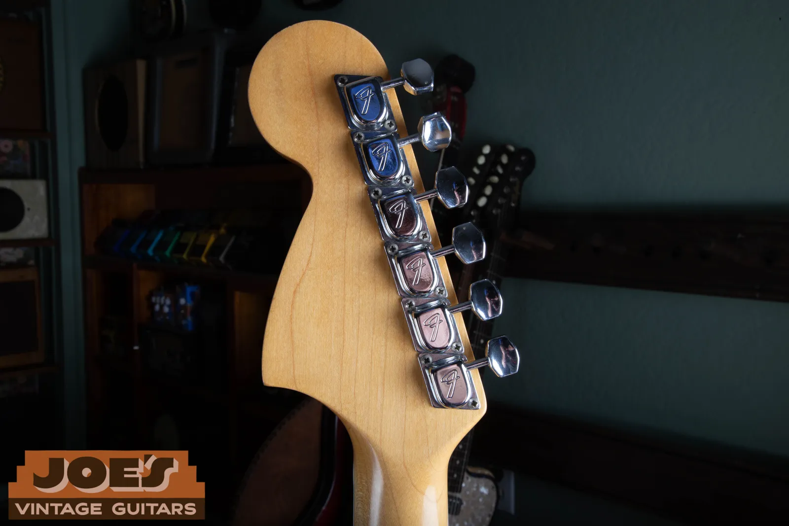 Back of the headstock and Fender tuners on Bill's 1966 Jaguar