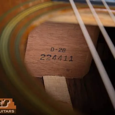Martin D-28 model stamp above serial number 224411