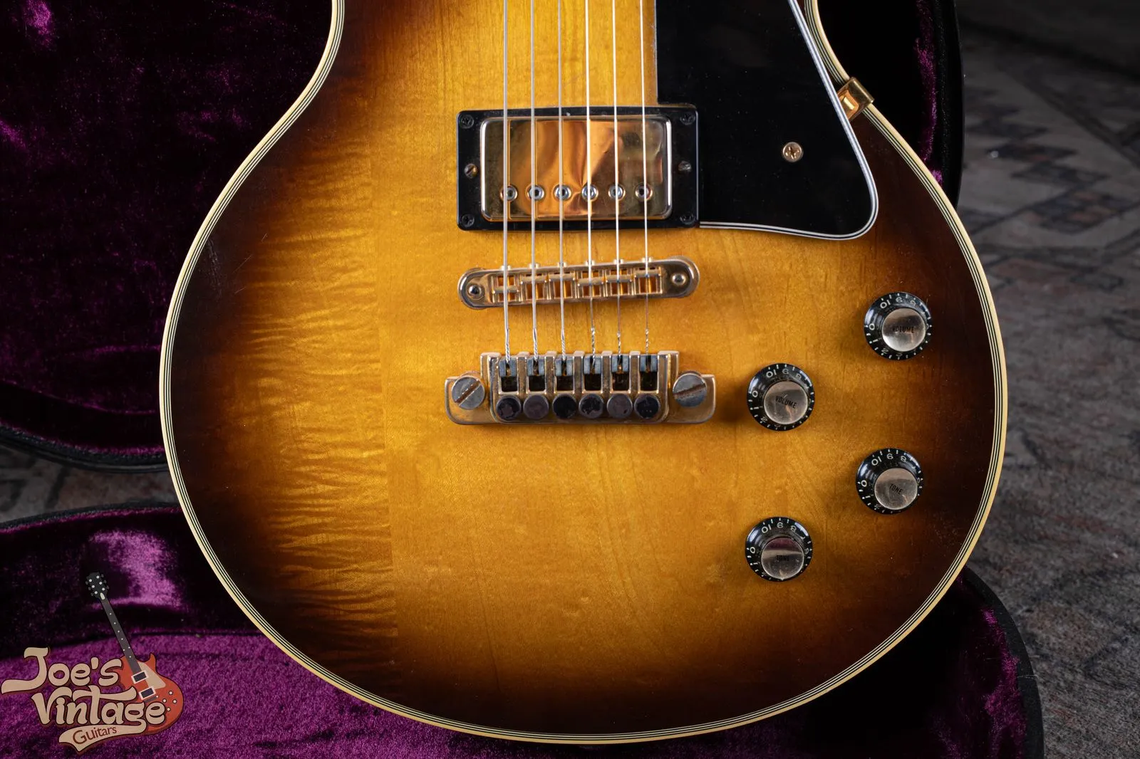 Gibson TP-6 fine-tuning tailpiece on a 1977 Les Paul Custom