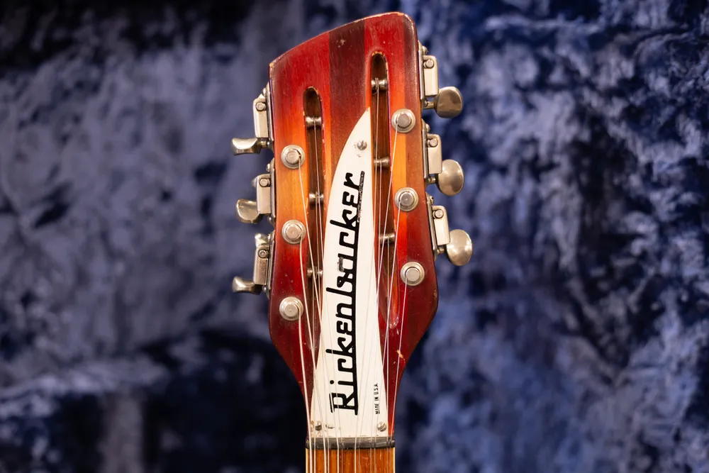 Rickenbacker logo cover and slotted twelve-string headstock on a Fireglo 360/12