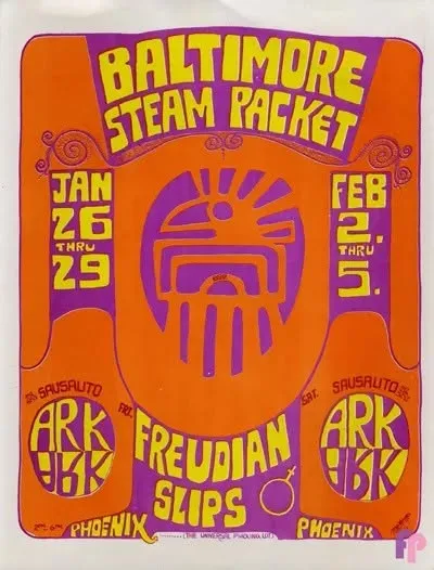 Baltimore Steam Packet concert poster for the Ark in Phoenix