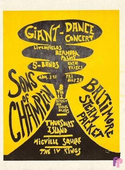 Giant Dance concert poster featuring the Baltimore Steam Packet