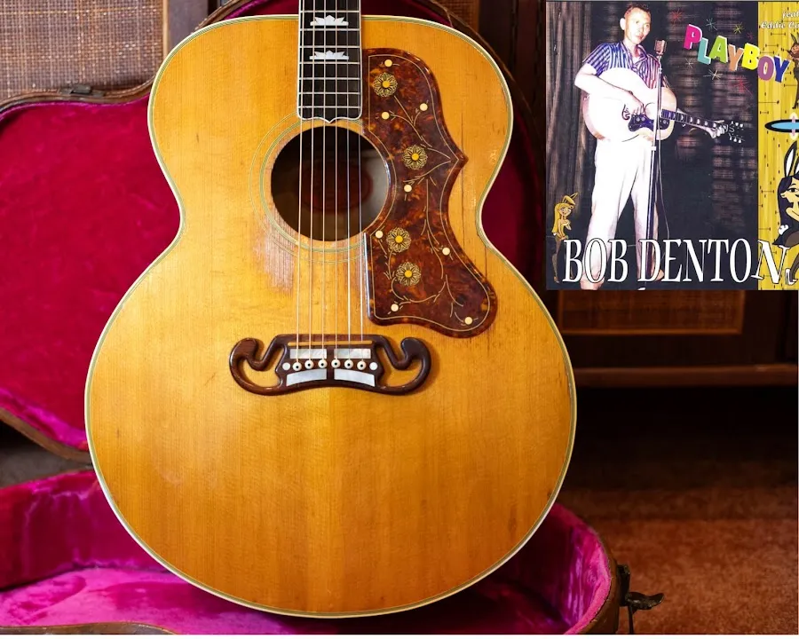 Natural 1957 Gibson J-200 attributed to singer and guitarist Bob Denton