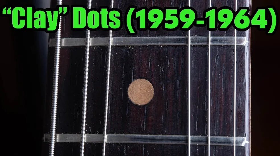 Fender rosewood fretboard clay dot inlays 1959-1964 dull matte