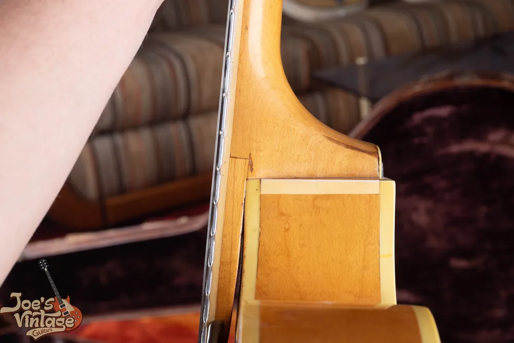 Country Club neck heel and body binding viewed from the side