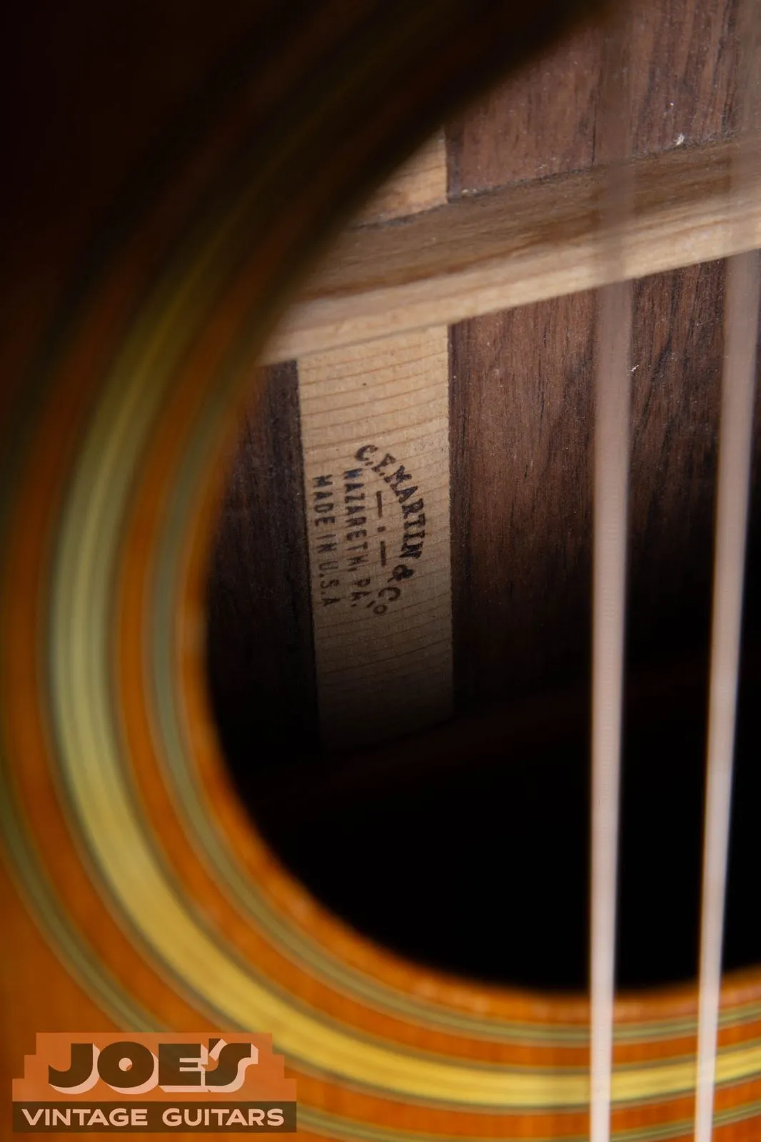 Interior maker stamp on a 1967 Martin D-28