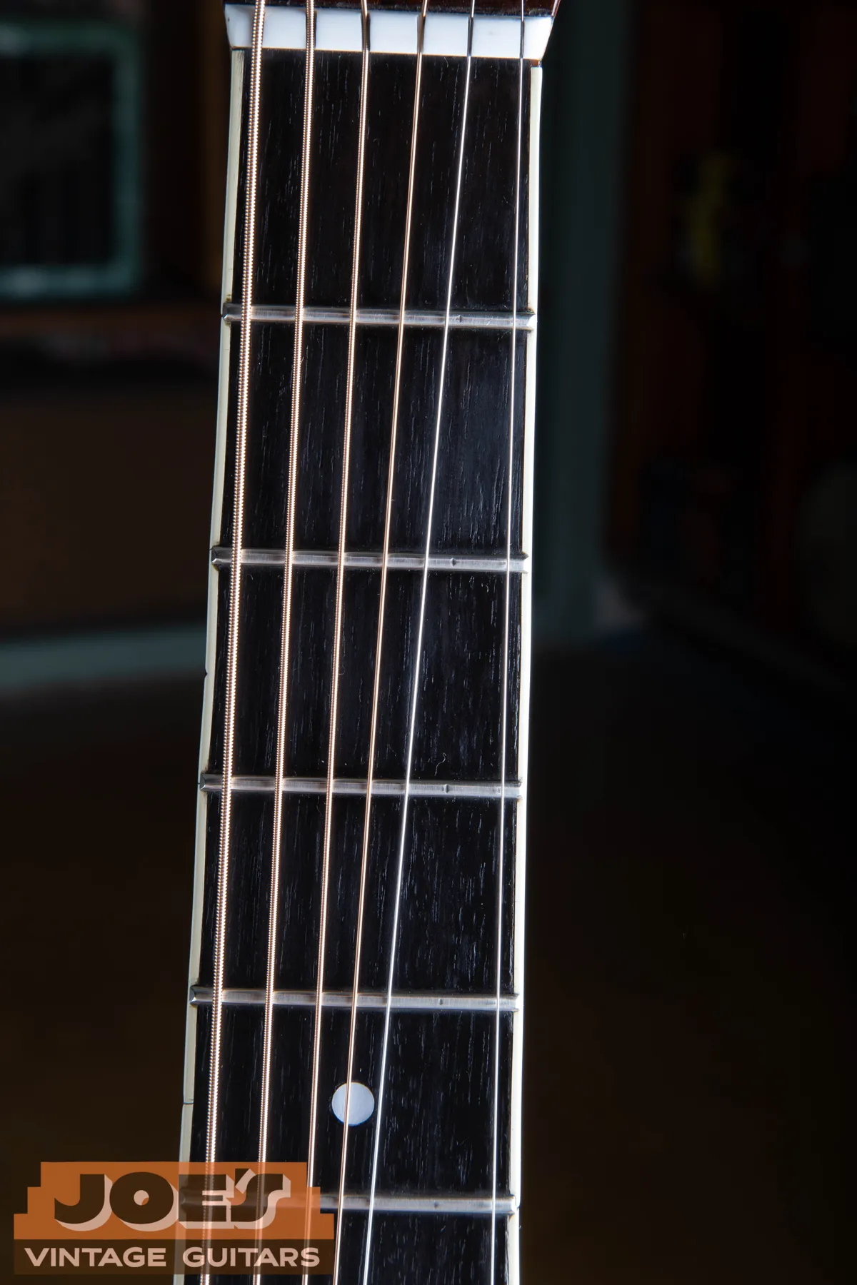 Close-up of the bound fingerboard on a 1967 Martin D-35