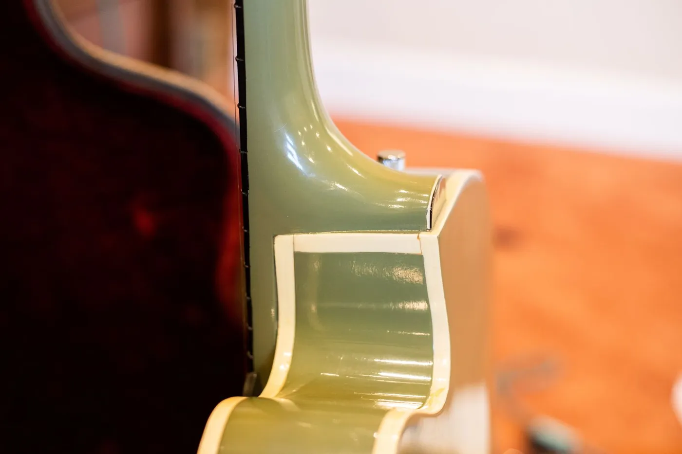 1959 Gretsch 6118 Double Anniversary showing neck heel and binding
