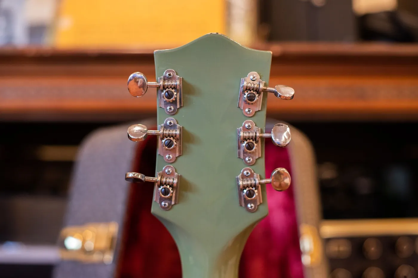 1959 Gretsch 6118 Double Anniversary showing rear headstock and tuners