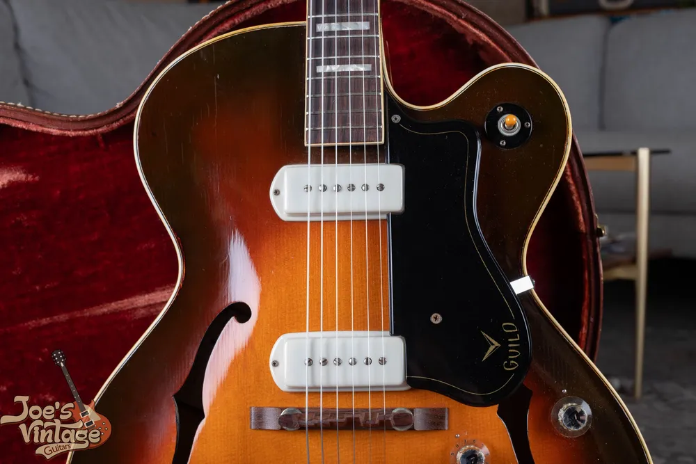 White Franz single-coil pickups on an early Guild X175