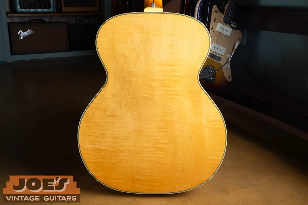 Figured maple back of Joe’s Guild F50