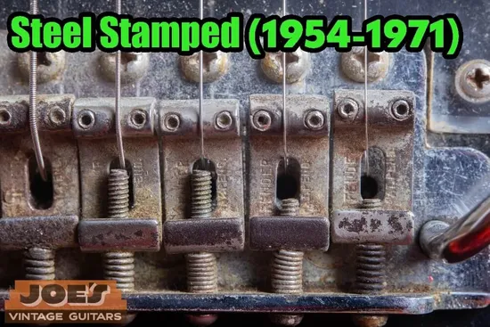 Fender Stratocaster stamped steel saddles 1954-1971 with PAT PEND