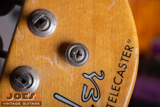 Fender round circular string guide on vintage Telecaster headstock pre-mid-1956