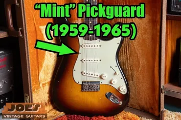 Mint Green Cellulose Nitrate 3-ply pickguard 1959-1965 on vintage Stratocaster