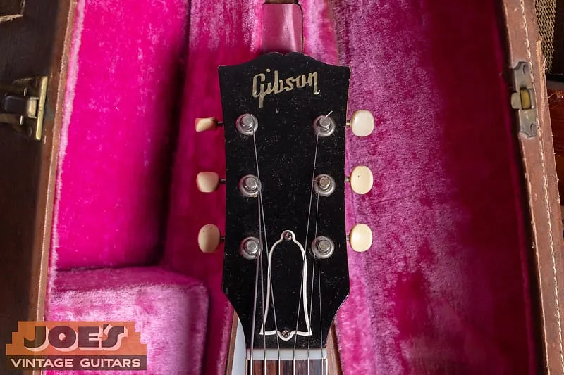 Headstock face of a natural 1958 Gibson ES-225TN