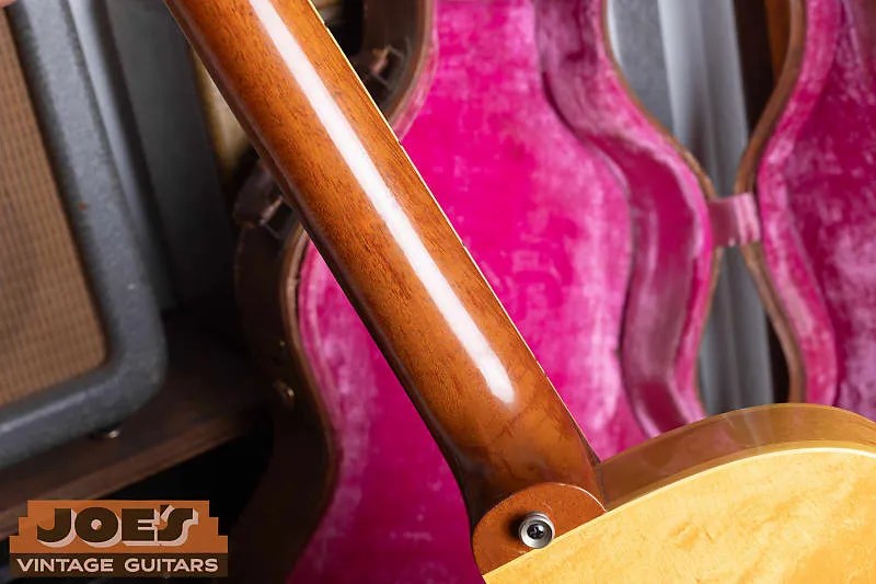 Neck joint and heel of a natural finish 1958 Gibson ES-225TN