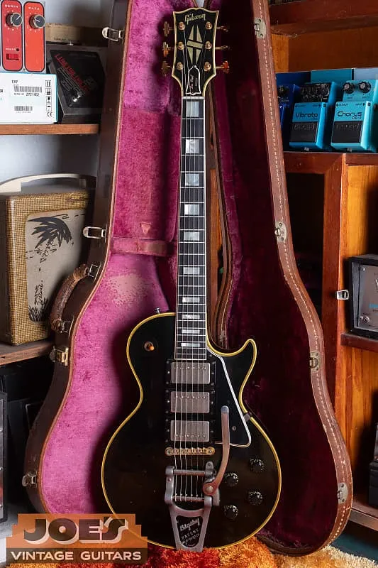 Vintage 1958 Gibson Les Paul Custom shown full length in its case