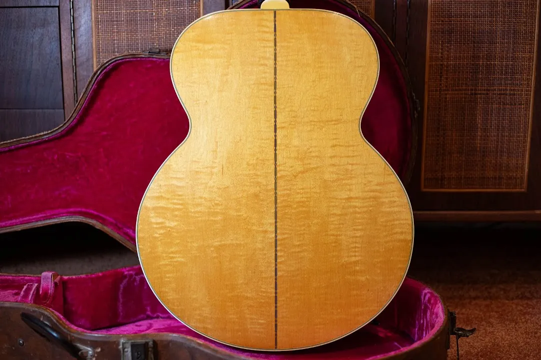 Figured maple back of the 1957 Gibson J-200