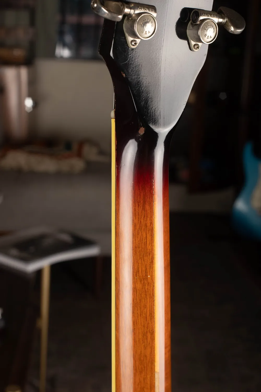 Back of Guild X175 neck with contrasting laminations