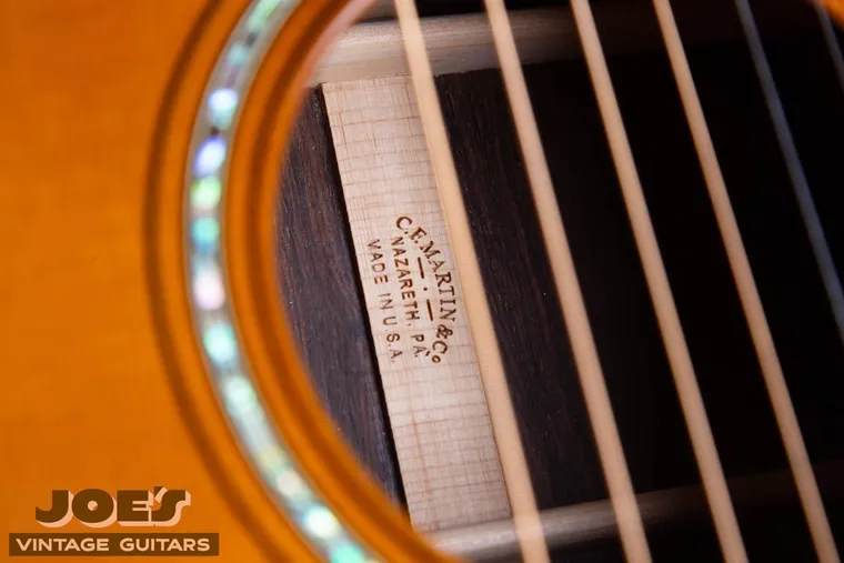 Martin center strip stamp viewed through the soundhole