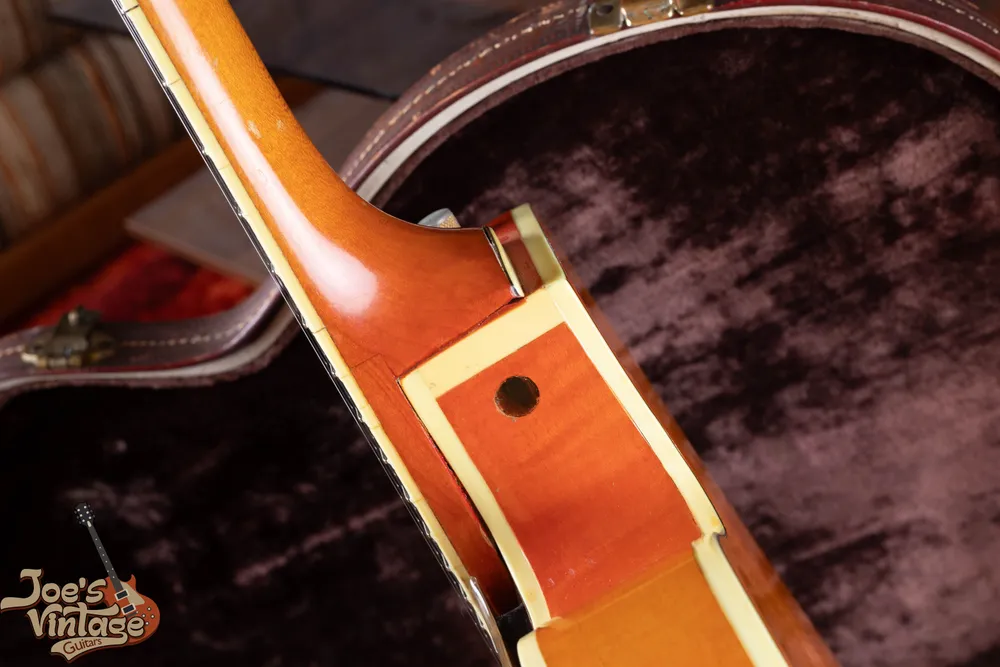 Neck heel and surrounding binding on a Gretsch 6120