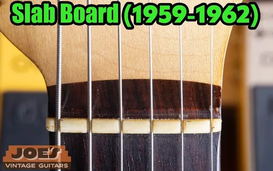 Fender slab rosewood fretboard 1959-1962 thick convex at headstock nut joint