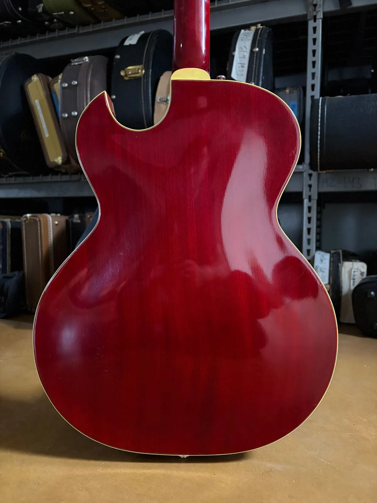 1964 Guild Starfire II showing cherry back and neck heel