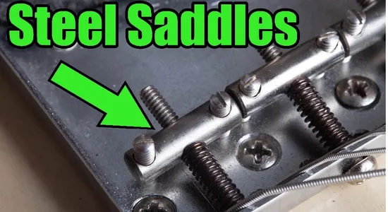 Steel bridge saddles on mid-1950s Fender Telecaster
