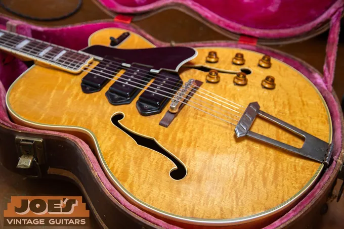 1956 Gibson ES-5 in rare natural blonde finish, a three-pickup archtop electric guitar appraised by Joe&rsquo;s Vintage Guitars