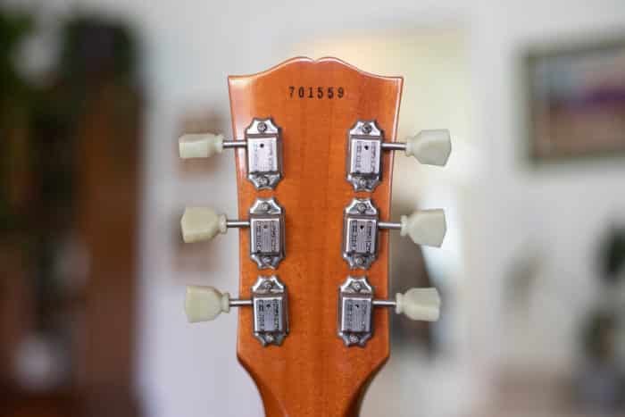 An ink stamped Gibson serial number