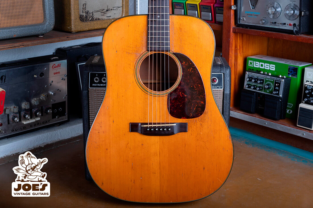 Martin D-18 acoustic guitar with natural finish