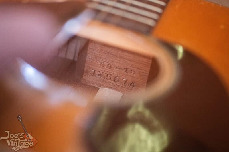 A Martin serial number stamped into the neck block