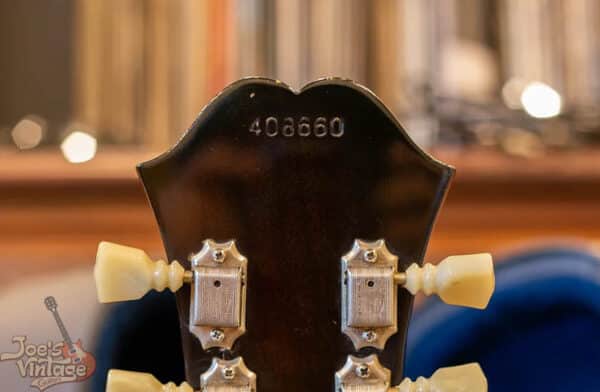 An embossed Gibson serial number