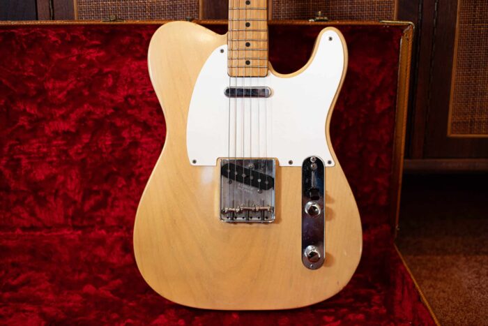 A front shot of the body of the 1956 telecaster