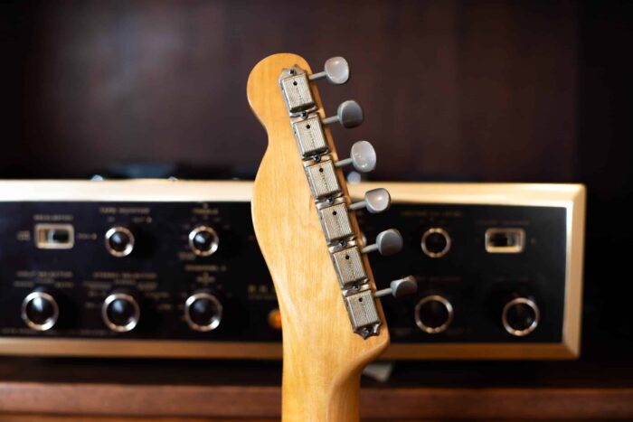 The back of the headstock of the 1956 Fender Telecaster