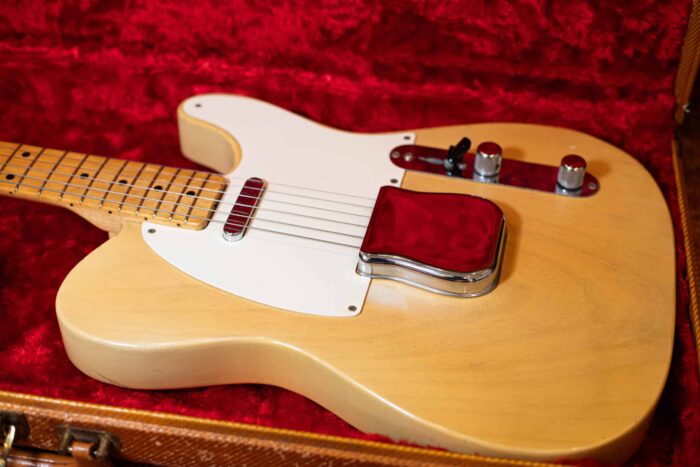 The 1956 Fender Telecaster in its case.