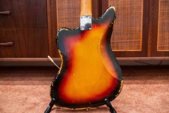 The back of the body on a 1963 Fender Jaguar