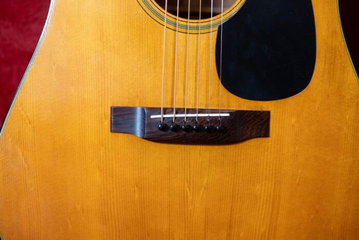 The bridge on a 1967 Martin D-18.