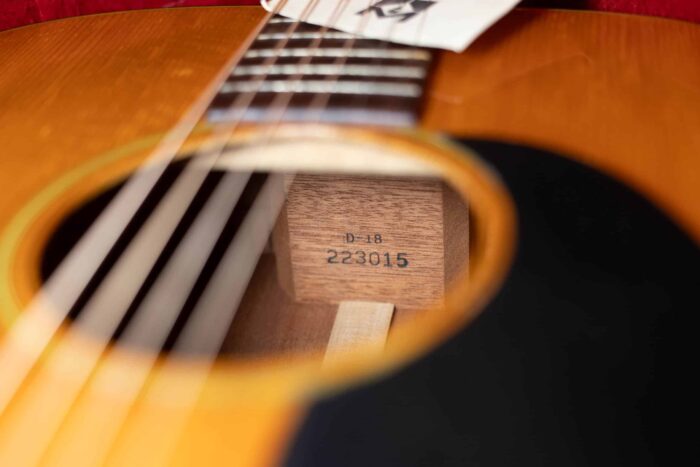 The serial number of a 1967 Martin D-18.