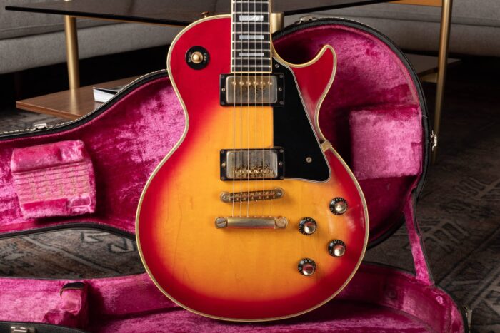 The front of the body of a 1976 Gibson Les Paul Custom