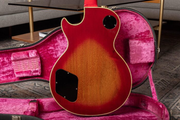 The back of the body of a 1976 Gibson Les Paul Custom