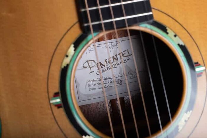 1 of 1 Pimentel 6-M Mesquite Southwest Custom Steel String 1998 - Image 4