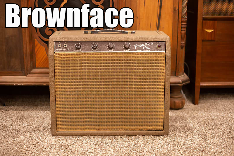 Vintage Fender amplifier with classic brownface design, a hallmark of Fender amps from the early 1960s